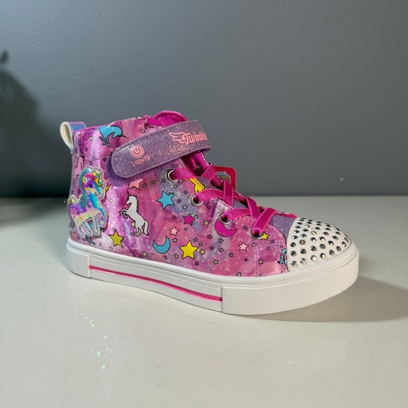 Skechers Twinkle Toes Girls Unicorn Light Up High Top Sneakers Size 2.5 - Picture 15 of 16